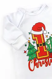 Комбінезон для немовлят My First Christmas з боковою застібкою на кнопках - мініатюра 2