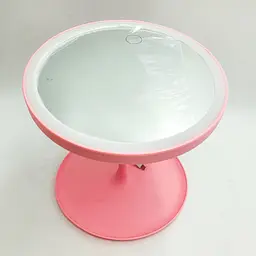 Дзеркало з Led підсвічуванням та акумулятором кругле косметичне для макіяжу регулювання яскравості світіння UKC 809 рожевий - мініатюра 7