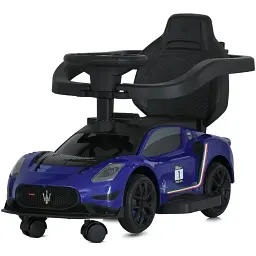 Дитяча каталка-толокар 2 в 1 Bambi M 5106-4 з батьківською ручкою синій - мініатюра 6