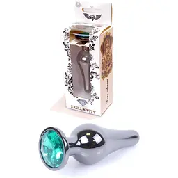 Анальна пробка Boss Of Toys Boss Series - Jewellery Dark Silver Butt Plug Green, BS6400060, Срібний / Зелений - мініатюра 3