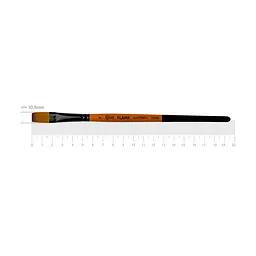Пензель синтетика плоска Flame 1368F №7 коротка ручка ROSA (4823098534464)