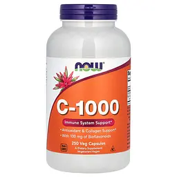Витамин С-1000 с биофлавоноидами, C-1000, 250 вегетарианских капсул Now Foods vit0002067