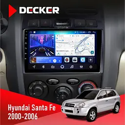 Штатна магнітола Hyundai Santa Fe 2000-2006 Decker D9-006 4x64, 4G Decker (НФ-00003608)