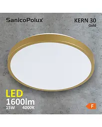 Стельовий світильник Polux 318725 Kern Led 1x15W 4000K 1600Lm IP20 Gold - мініатюра 3