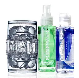 Мастурбатор Fleshlight Quickshot Vantage Value Pack: змазка і засіб для чищення - мініатюра 2