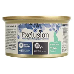 Вологий корм для котів Exclusion Noble Grain Cat Sterilized Tuna All Breeds, 85 г - мініатюра 2