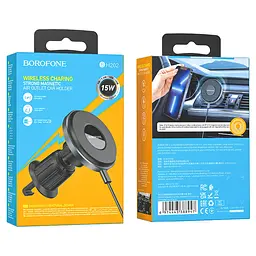 Автотримач з БЗП Borofone BH202 Seaside magnetic Metal gray - мініатюра 6