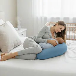 Подушка для вагітних та годування Sei Design трикотаж гіпоалергенна, наволочка з бавовни на блискавці м'ята 30 х 190 см (8000036178*004) - мініатюра 5