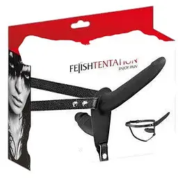 Подвійний страпон Fetish Tentation Strap-On with Double Dildo Black - мініатюра 3