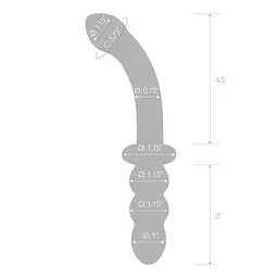 Двосторонній фалоімітатор G-Spot Glas Ribbed 20.3 см (прозорий) - мініатюра 5