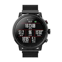Ремінець BeWatch міланська петля для Xiaomi Amazfit Stratos Чорний (1020201.3) - мініатюра 2