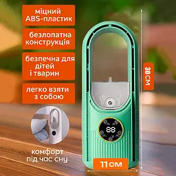 Маленький вентилятор з розпиленням води, настільний вентилятор від мережі з дисплеєм Зелений - мініатюра 5