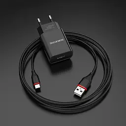 Зарядний пристрій комплект із кабелем USB-C Borofone BA20A Sharp набір чорний - мініатюра 2