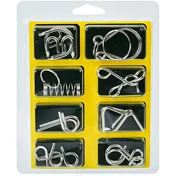 Набір металевих головоломок Bambi Metal Puzzle 8 штук в наборі Yellow 808A-C-B