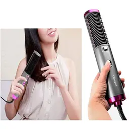 Фен-щітка для укладки волосся 2в1 HOT AIR BRUSH MX-484 стайлер для об'єму та випрямлення волосся - мініатюра 2