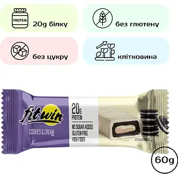 Батончик FitWin Cookies Cream 60 г - мініатюра 2