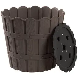 Горщик для квітів Violet House 1048 Bamboo Brown з дренажем 7 л (1048 BAMBOO BROWN 7 л.) - мініатюра 2