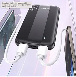 Портативна батарея AWEI P20K 10000mAh Black - мініатюра 2