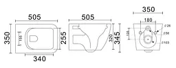 Унітаз підвісний Mixxus Premium Quadro-0305-R 510x350x345 мм Rimless MP6656, Графит - мініатюра 9