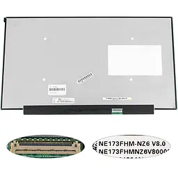 Матриця 17.3" NE173FHM-NZ6 1920х1080, 40pineDP, IPS, 360HZ, LED, SLIM без планок та вушок, матова, роз'єм праворуч внизу для ноутбука