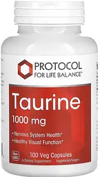 Таурін Protocol for Life Balance Taurine 1000 мг 100 вег капс