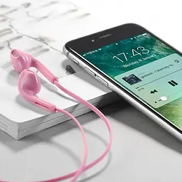 Дротові навушники Hoco M39 Rhyme with mic, 3.5mm, 1.2m, pink - мініатюра 4