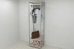 Шафа Гардероб Уні секція 1 серії Конект Ferrum-decor 220x60x50см Сірий метал ДСП Дуб Сонома 32 мм (FRD-104505) - мініатюра 5