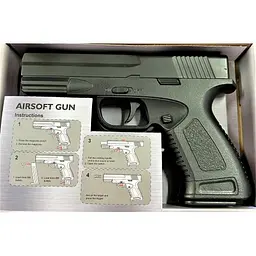 Іграшковий пістолет на кульках "Glock 17" Galaxy G15 метал чорний - мініатюра 3