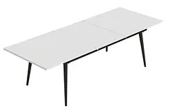 Стіл журнальний трансформер Dandi Small Ferrum-decor 45x120(160)x70 Чорний метал ДСП Білий 16 мм (FRD-106799) - мініатюра 3