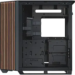 Корпус APNX V1-W Tempered Glass без БП Black/Wood (APCM-VI01103.11) - мініатюра 3