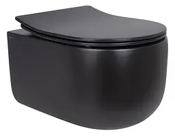 Унітаз підвісний Qtap Taurus Ultra Quiet, з сидінням Slim Duroplast/ Soft-close/ Quick Release QT2433084EUQMB