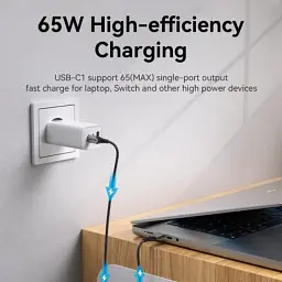 АЗП Vention 3-port USB(C+C+A) GaN Charger(65W/30W/30W) FEDW0-EU - мініатюра 7