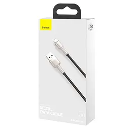 Кабель Baseus Cafule Series Metal Data Cable USB to Lightning 2.4A 2m Black - мініатюра 3