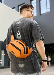 Сумка через плече бананка Sambag Flex помаранчева 30 × 17 × 10 см (85351029m) - мініатюра 2