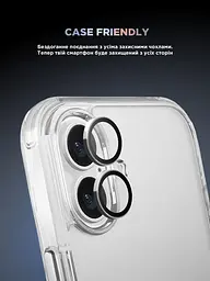 Захисне скло для камери Apple iPhone 16/16 Plus, Supreme BI, сріблястий колір, з рамкою, глянцеве скло для захисту лінз, протиударне, прозоре, з клейовим шаром по контуру, не впливає на якість фото, ArmorStandart (ARM79431) - мініатюра 6