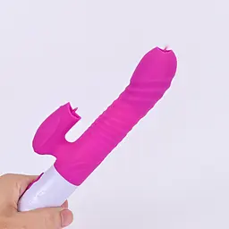 Вібратор Silicone Vibrator USB 7 Function and Thrusting Function / Heating Purple - мініатюра 3