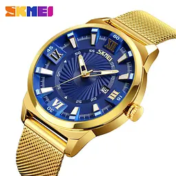 Годинник чоловічий наручний Skmei 9166 Gold blue оригінал - мініатюра 2