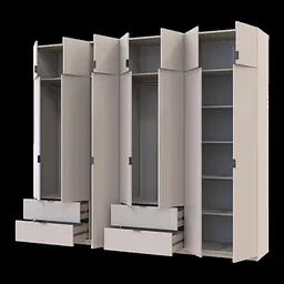 Розпашна Шафа для одягу Doros Лукас Кашемір 3+4 ДСП 280х50х240 (42005120) - мініатюра 2