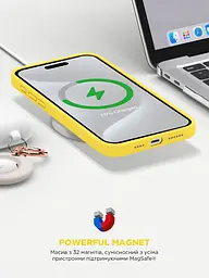 Силиконовый чехол с MagSafe для Apple iPhone 15 Pro, ICON2 MagCase, желтый, противоударный, панель с мягкой подкладкой, защита всего корпуса, поддержка беспроводной зарядки, совместим с защитными стеклами и пленками, ArmorStandart (ARM77007) - мініатюра 9