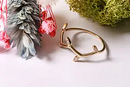 Каблучка гілочка з жовтого золота K-0308 - мініатюра 4