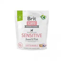 Сухий корм Brit Care Dog Sustainable Sensitive для собак з чутливим травленням, з рибою і комахами 1 кг (арт.172187/559213)