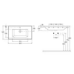 Меблевий умивальник Imprese Laska 81x46,5 см white i3217(2), Білий - мініатюра 2