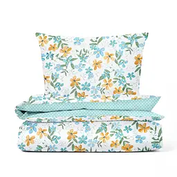 Дитяча постіль без простирадла MINT FLOWERS COSAS (4822052098110)