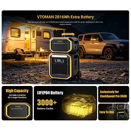 Додаткова батарея Vtoman FlashSpeed Pro 3600 LiFePO4, 2816 Вт/ч (FlashSpeedPro3600 Battery) - мініатюра 5