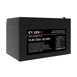 Акумуляторна батарея літій-залізо-фосфатна 12.8В 12Аг Cyclen 12.8V 12AH LiFePo4 (44-00076) - мініатюра 5