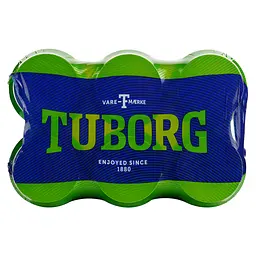 Набір пива Tuborg Green світле 4.6% 3 л (6 шт. по 0.5 л) з/б - мініатюра 6