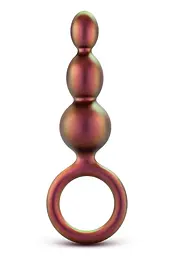 Анальна пробка Anal Adventures Matrix Beaded Loop Plug 14 см (жовтогарячий)