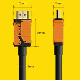 Кабель Hagibis HM04 HDMI to HDMI 2.1 1m Black/Orange [606515] [136951] - мініатюра 4