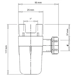 Сифон для групи безпеки Roho R2200-100 універсальний 25×32 RO0161 - мініатюра 2