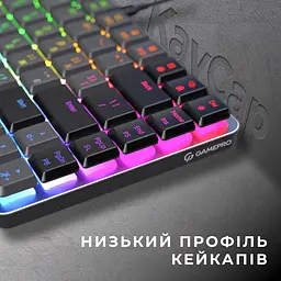 Клавіатура GamePro Red Swich Low Profile RGB USB Dark Gray дротова (MK141R) - мініатюра 7